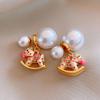 Zodiac Year Zircon Pearl Horse Earrings - Luxurious, Modern Studs for Women