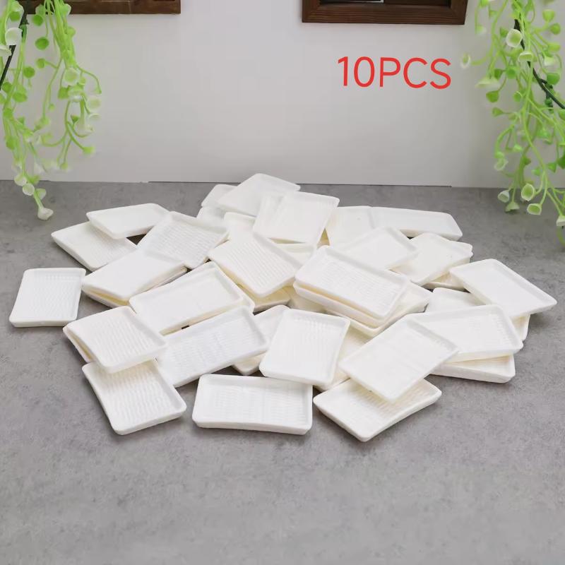 10Pcs Dollhouse Simulation Miniature Kitchen Cutlery Dish Plate Dessert Bread Plate Model Ornament Toys Doll House Accessories