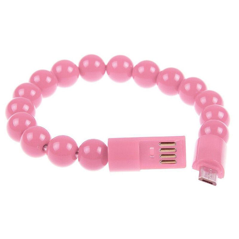 Beads Usb Bracelet Charging Data Sync Cable For Iphone 5g 6g Android