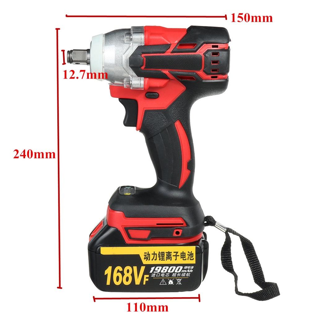 168VF Cordless Electric Wrench Impact Socket Drill Electric Screwdriver Rechargeable 12000mAh Li-on Battery Car Tire