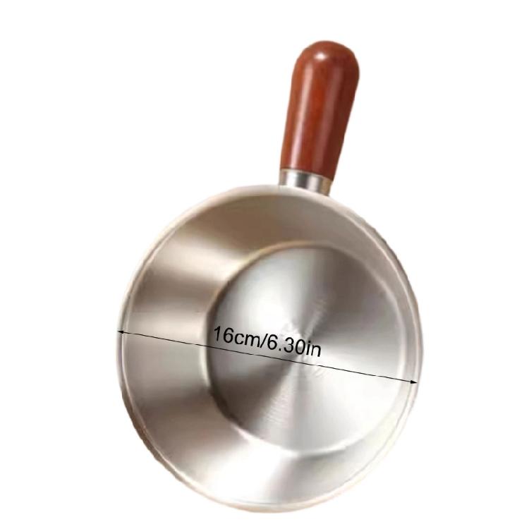 Heat Resistant Wood Handle Cooking Bowl Stainless Steel Pot Suitable For Oil Splashing And Practical Storage