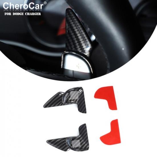 for Dodge Challenger/Charger 15+Carbon Fiber Steering Wheel Shift Paddle Trim