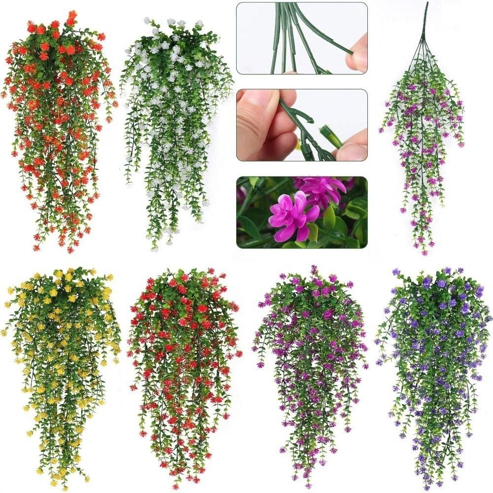 High Quality Colorful Artificial Flowers Leaf Decorations Realistic Faux Flower Vine Morning Glory Vines Wall Hanging Ornament