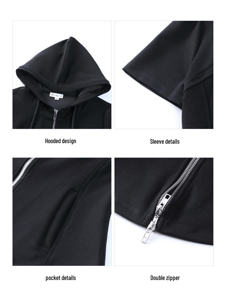 Women's Spring Casual Two-Piece Set: Short Sleeve Hoodie & Pants Skirt