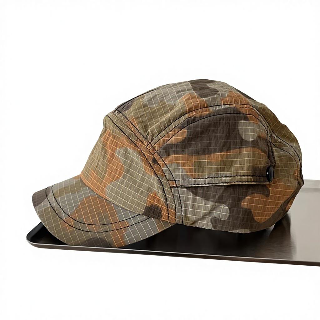 American-style Retro Summer Quick-drying PVC Camouflage Soft-brimmed 6-Panel Camping Surfing Baseball Cap Trendy