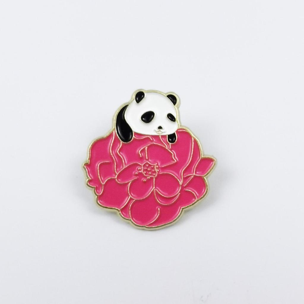 Panda Cartoon Brooch - Cute Metal Badge for Children's Bags & Clothing