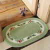 Romantic Fluffy Rose Pattern Door Mat Nonslip Absorbent Bath Mat Pastoral Style Thickened Oval Floor Rug Entryway