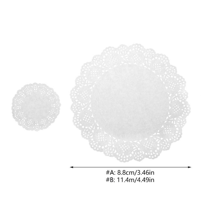  200 Pieces Round Flower Bottom Paper Use for Baking Small Cakes Hollow Flowers