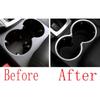 For Porsche Macan 2015- Gloss Silver Central Console Water Cup Cover Trim