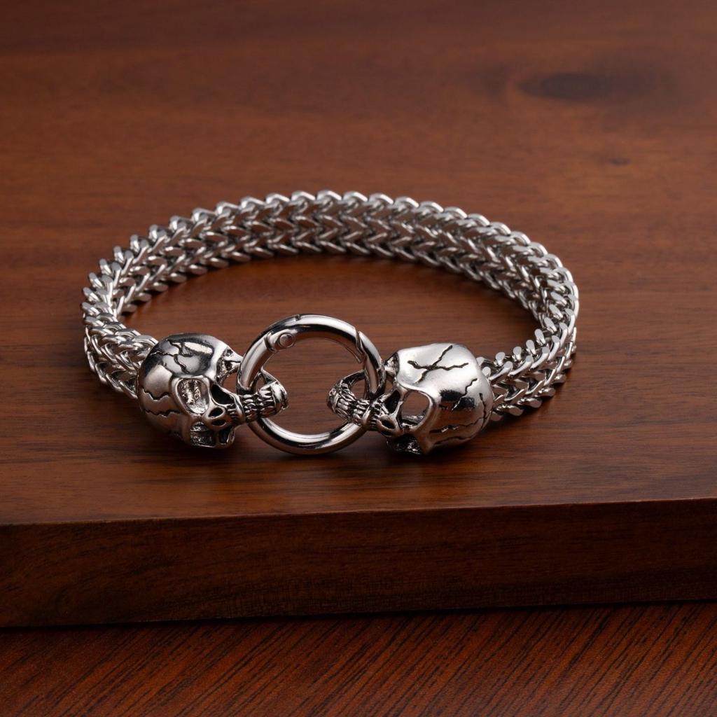 Men's Bracelet Retro Punk Style Stainless Steel Snake Head Beast Head Skull Jewelry Does Not Fade