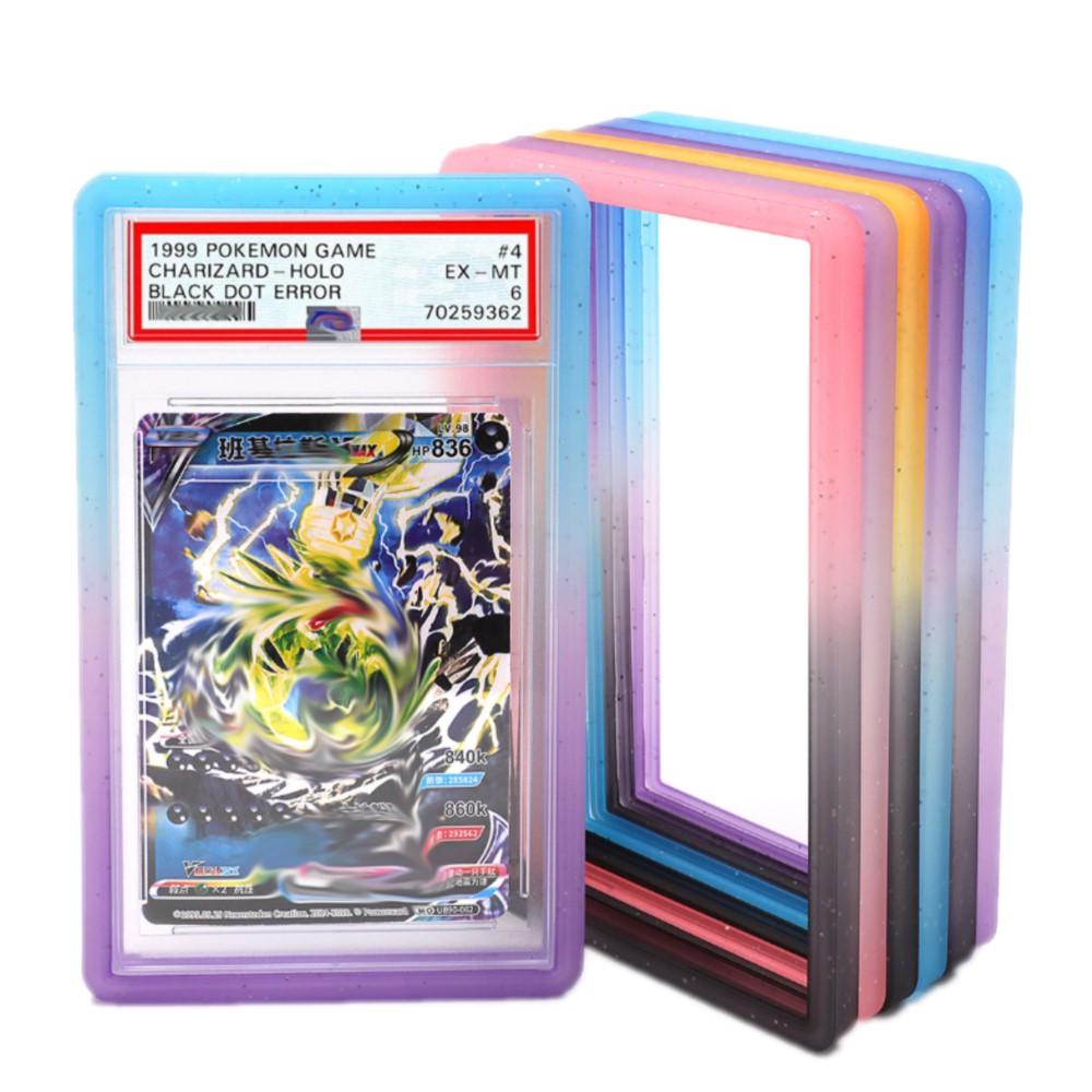 35Pt Psa Bewertete Karte Hülle Gradient Silikon TPU Stoßfänger Hülle Schutz für Sportspiel Pokemon Karte Display Hüllen Skin