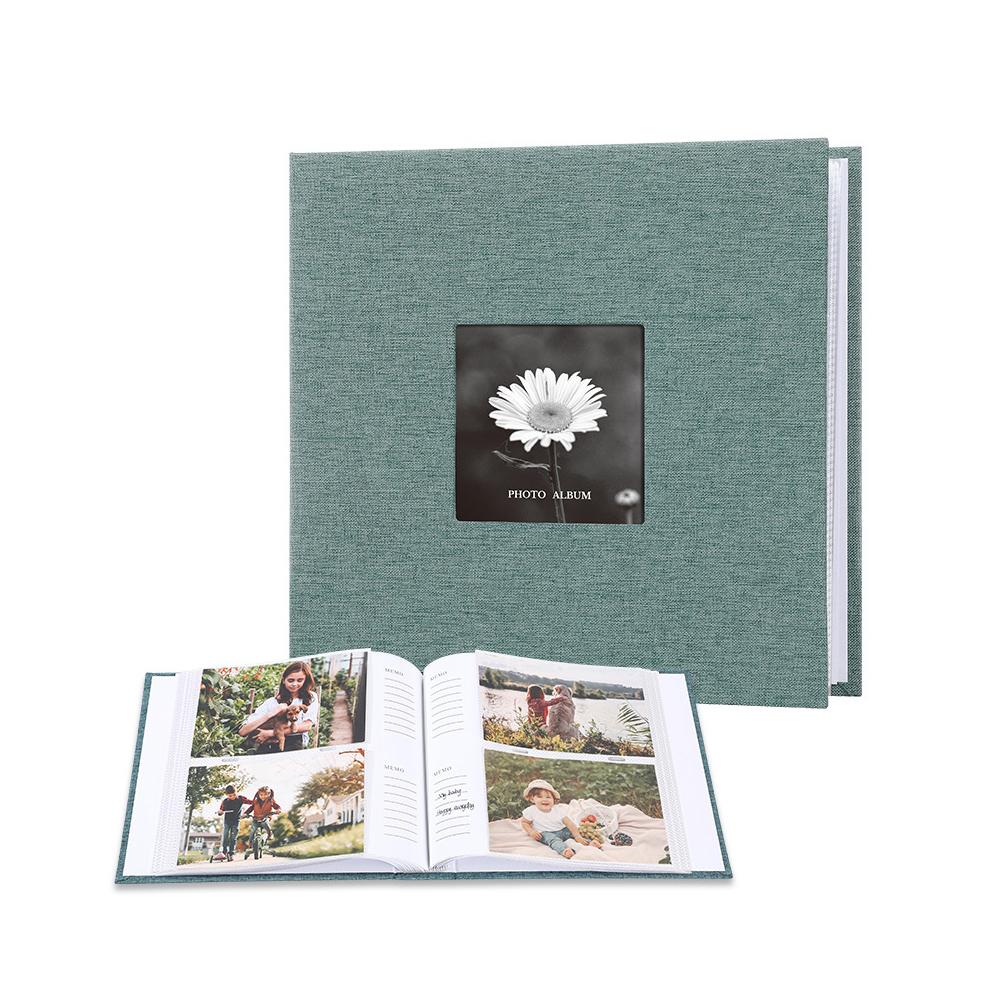 Álbum de Fotos com Capa de Tecido Elegante e Estilosa, Colagem sem Descoloração com Moldura, Capacidade para 200 Fotos de 6 polegadas