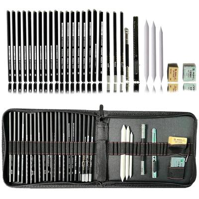 Graphite Drawing Pencils and Sketch Set Drawing Kit with Bag Art Supplies Includes Charcoal Pencils Graphite Pencils Sharpeners,Erasers