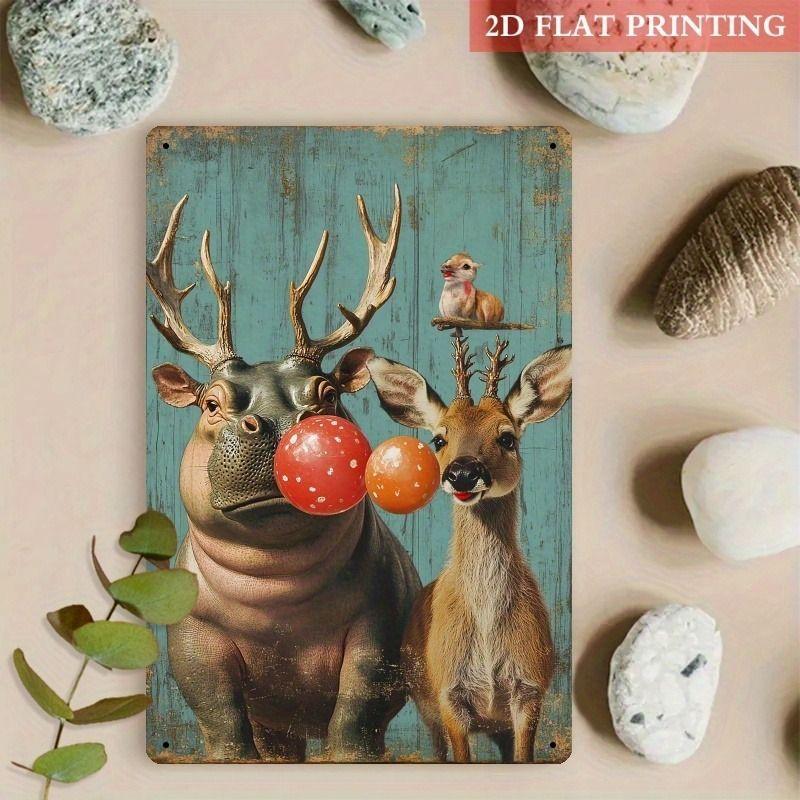 

Retro Metal Animal Wall Art for Home Kitchen Farm Cafe Garden