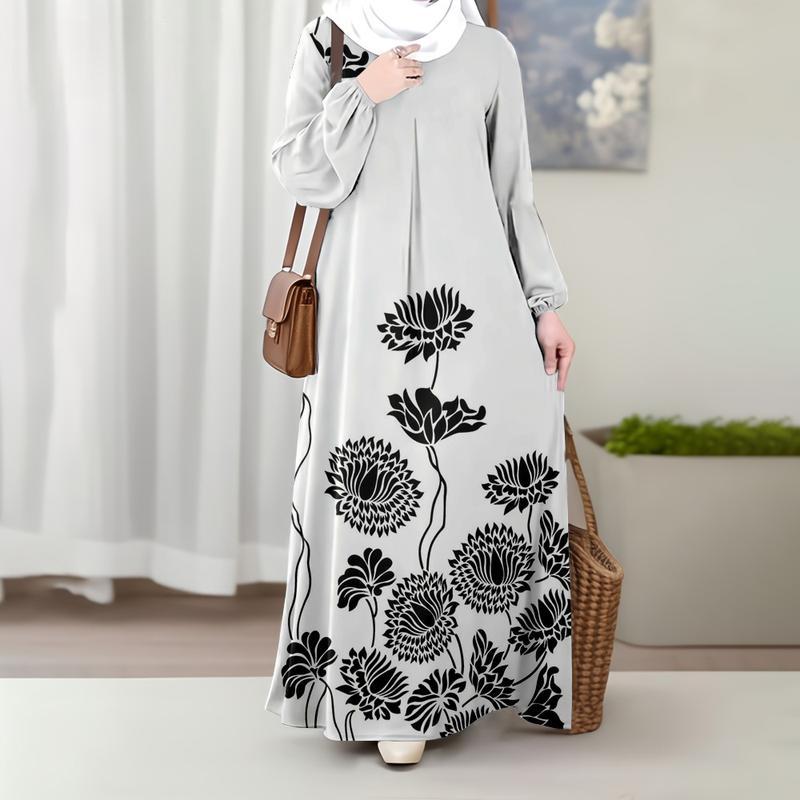 Eid loose dresses for women suitable for spring and summer, casual dresses can be worn as outerwear, classic Muslim long skirts.