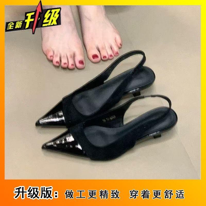 Temperament women's single shoes 2025 spring and summer new niche French high heels thin heel bag head sandals fairy shoes
