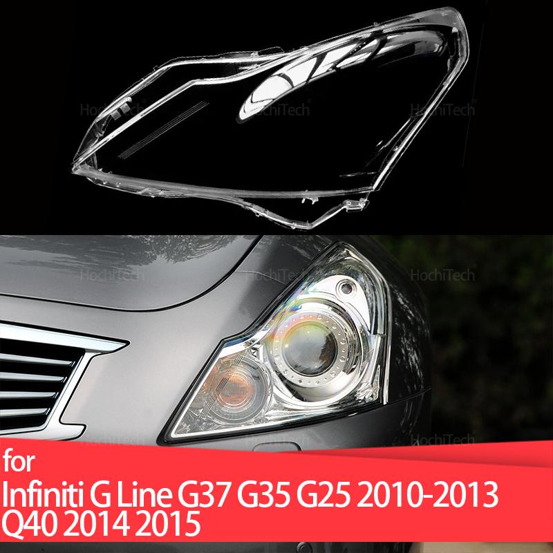 Transparent Front Headlights Lens Shell Cover Lampcover Lampshade for Infiniti G Line G37 G35 G25 2010-2013 Q40 2014 2015