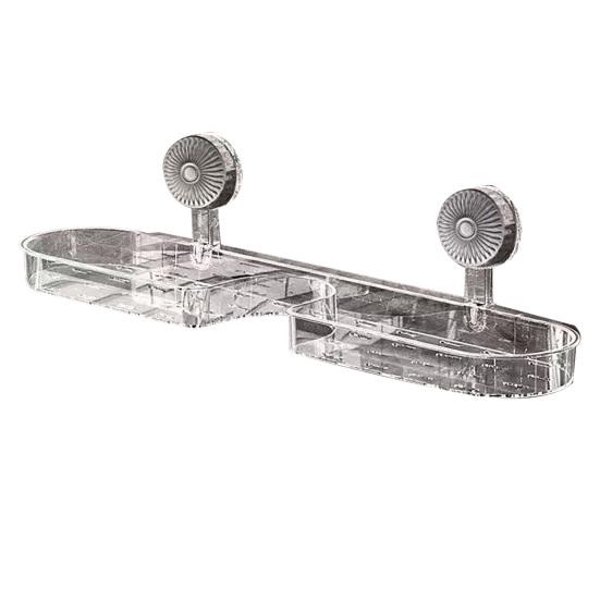 Yousheng Bathroom Storage Rack with Suction Cup Strong Load-bearing Self-draining Shampoo Sponge Holder Multi-Function Organizer