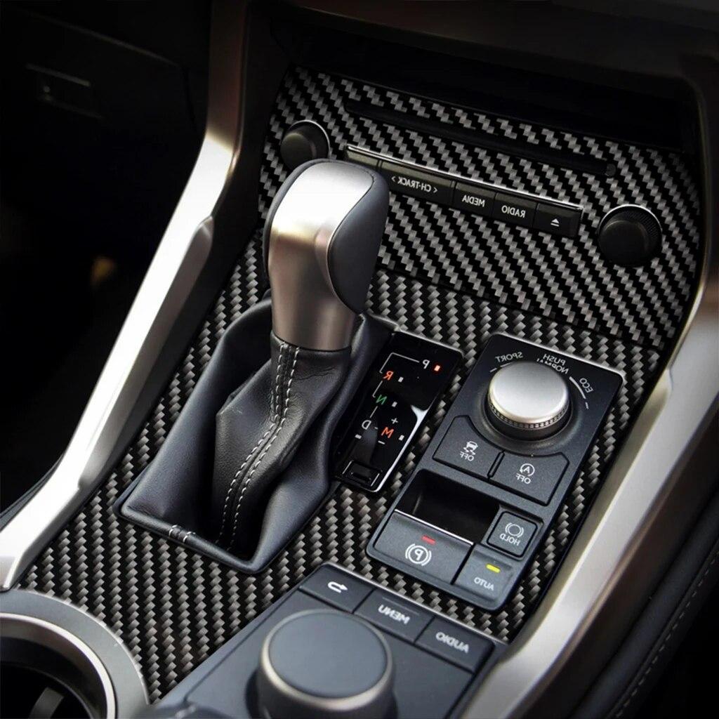 For Lexus NX 200 200t 300h 2014- Car Gear Shift Panel Decor Sticker Decal Cover Trim Auto Interior Accessories Carbon Fiber