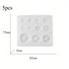 White Silicone Button Mold 5 Pcs for Epoxy Resin Crafts DIY Jewelry Making Durable Decorative Buttons Versatile Designs