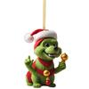 Grinch Stole Christ Green Puppy Pattern Acrylic Pendant Christmas Decor Prop For Holiday Vehicle Decor