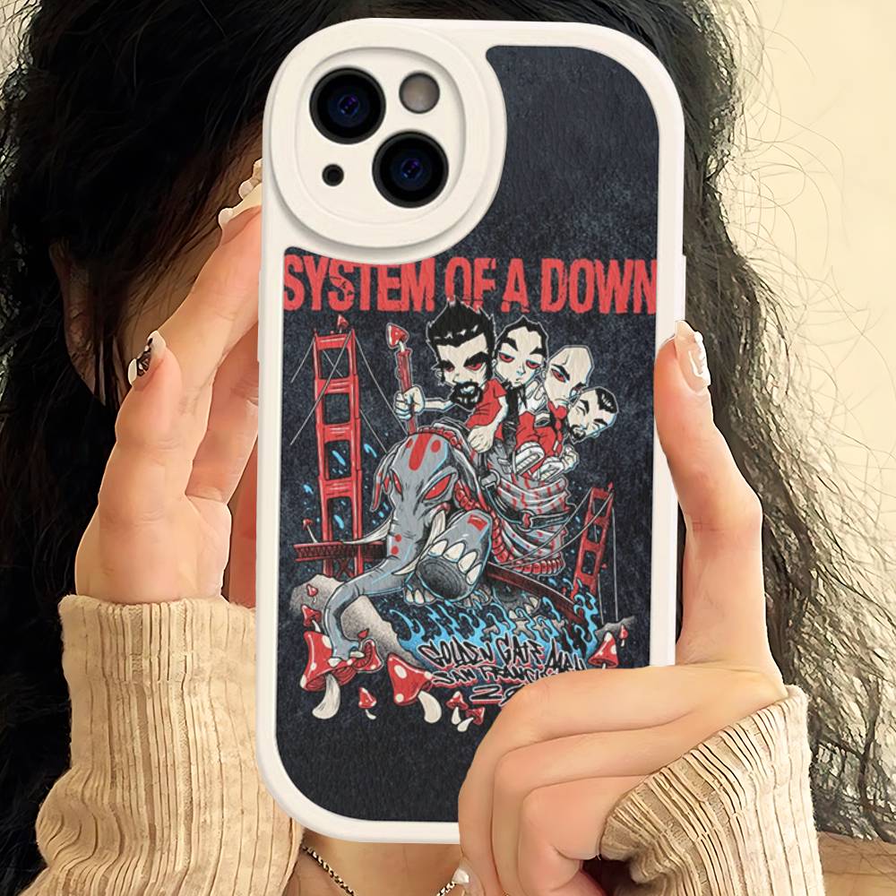 

Металлический ремешок Чехол для телефона System Of A Down Для iPhone 16 15 14 13 12 11 Pro Max Plus Кожаный Мягкий Чехол iphone 11 pro