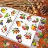 56/112 Pcs New Realistic Plant Fruit Clear PET Waterproof Stickers for Atmosphere Decor Fridge Cabinet Drawer Lunch Box Notebook