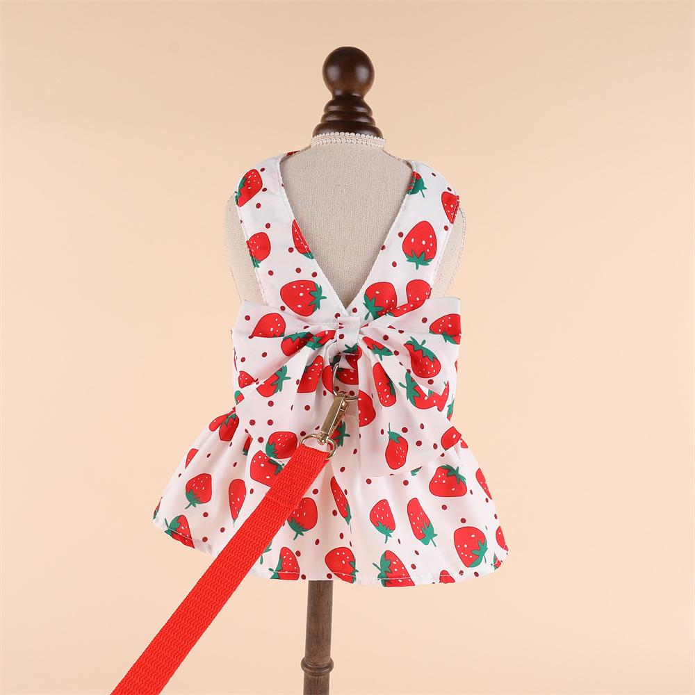 Cute Summer Dog Dress with Leash - Perfect for Female Puppies and Small Dogs