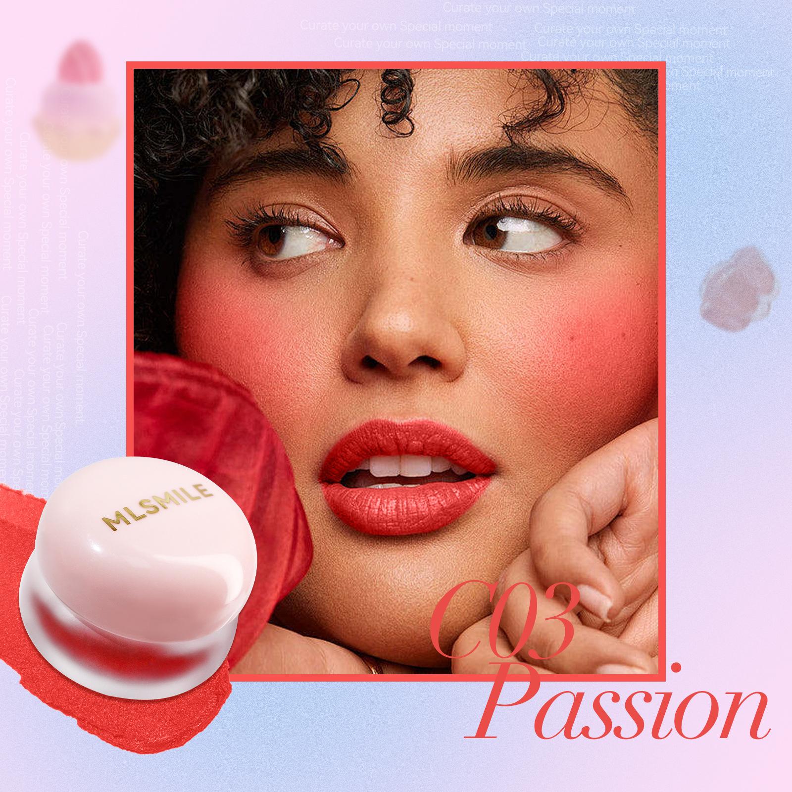 

MLSMILE 6-цветная желейная помада для губ, матовый бархатный блеск для губ, паста для губ двойного назначения, легкие в нанесении кремовые румяна 3g