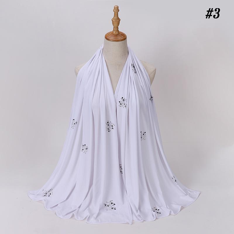 Ribbed Jersey Hijab Soft Breathable Stretch Scarf Shiny Sequins Muslim Shawls Wraps Islamic Headscarf Foulard