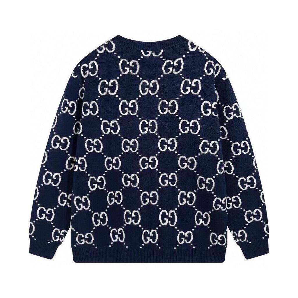 Unisex Light Luxury G-Print Round Neck Pullover Sweater