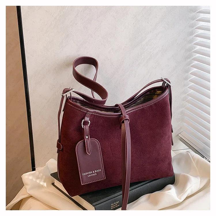 

Однотонные женские сумки через плечо из искусственной кожи, ретро-сумки через плечо, лаконичные, большого размера, английские тенденции, высокое качество, новая мода