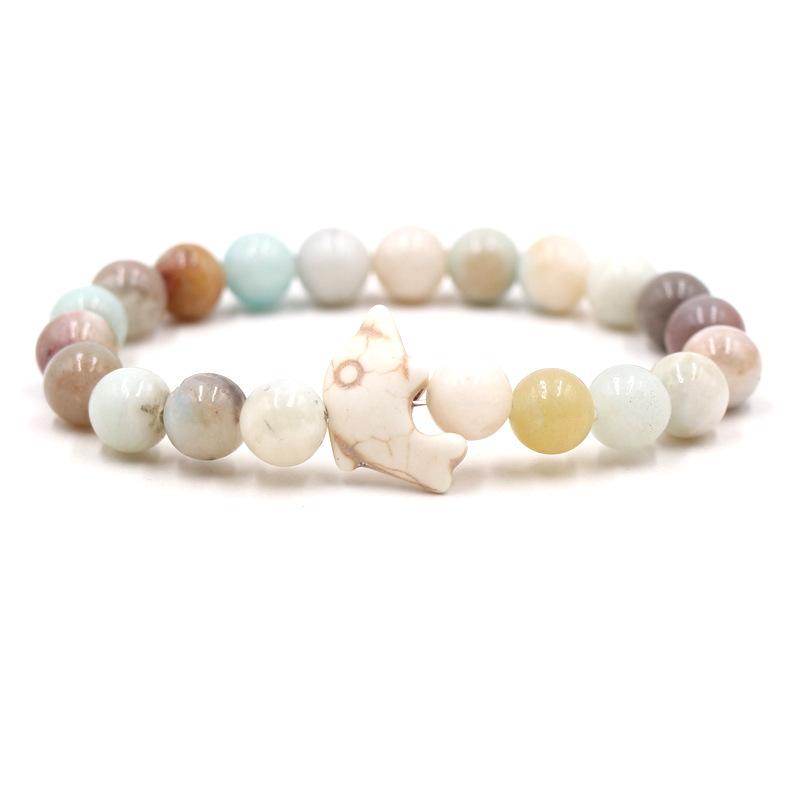 Naturstein Armband Mode Männlich Weiblich Delphin Stretch Paar Armband