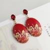 Suibian Retro Resin Printed European & American Earrings - Exquisite, Best-Selling Accessories