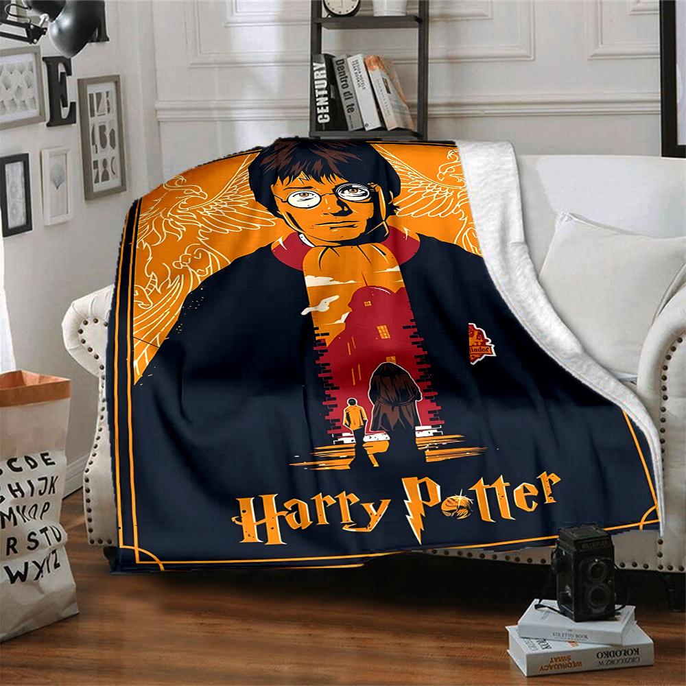 1pc Harry Potter Flannel Throw Blanket - HD Printed Lightweight Soft Warm All-Season Blanket for Sofa, Bed, Travel, Camping 098