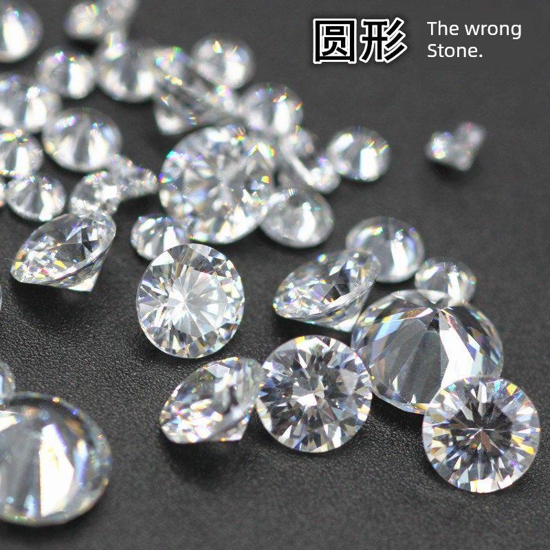 AAA Loose Diamond 0.8-15mm White Pointed Bottom Zircon Stone Transparent round Artificial Gemstone Jewelry Watch Diamond