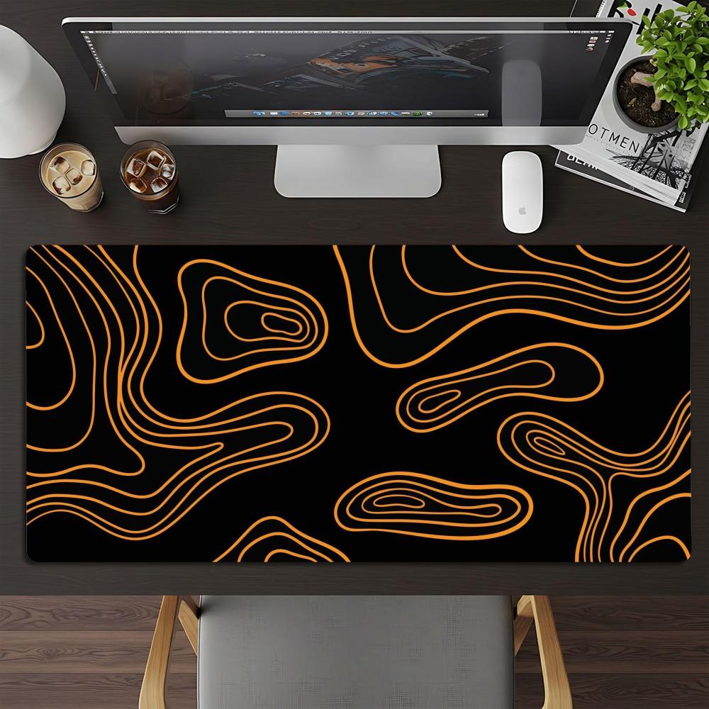 Large Dark Cosmic Star Pattern Mousepad XXL Abstract Galaxy Line Deskmat Non‑Slip Rubber Game Mouse Mats Gaming Accessories