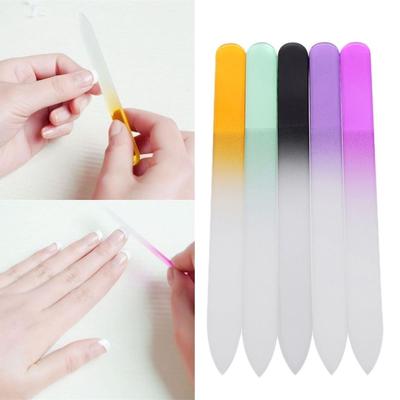 2 pezzi utili fai da te arte vetro doppio lato chiodo buffer lucidatura levigatura lime gradiente arcobaleno manicure