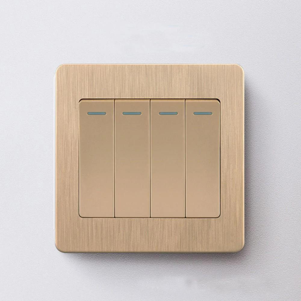 1/2/3/4 Gang Wall Light Switch Panel On / Off Push Buttons Wall Switches Durable Home Accessories Electrical Equipment Parts