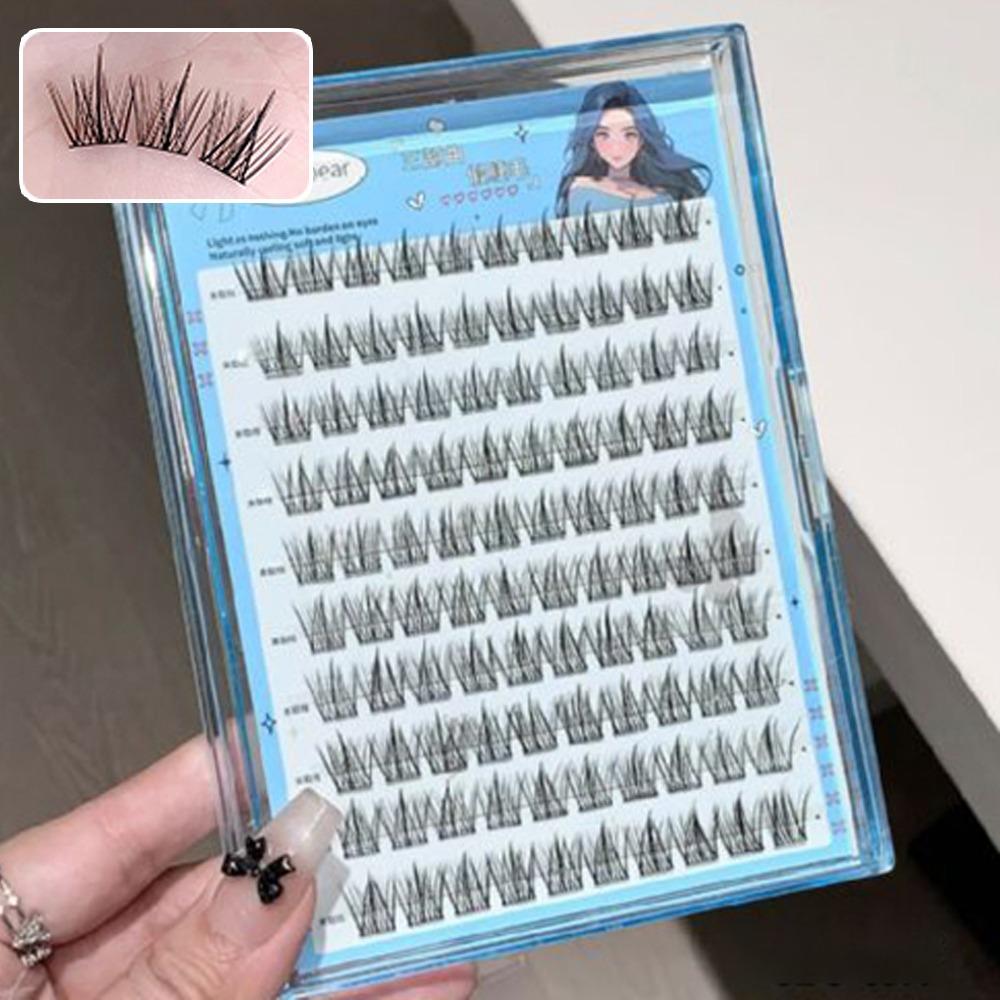 Faux cils sans colle Cils en bouquets à courbure naturelle Cils denses segmentés Extension de cils Maquillage