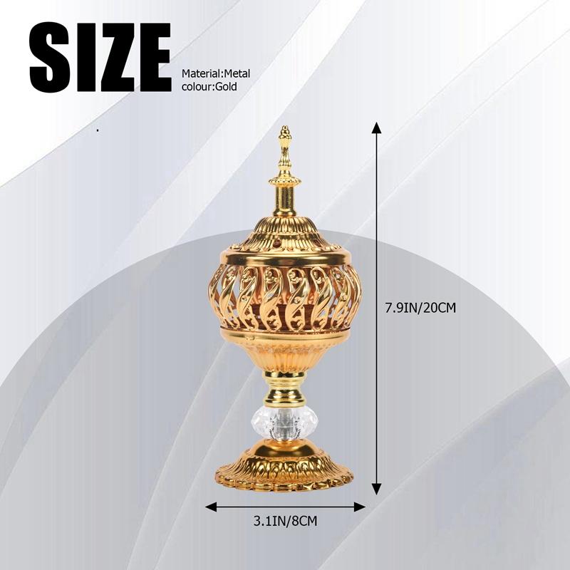 Incense Burner Incense Bakhoor Charcoal Incense Burner Metal Arab Censer Desktop Decor For Incense Sticks Cones