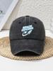 Space Explorer Graphic Distressed Baseball Cap Adjustable Polyester Casual Outdoor Hat