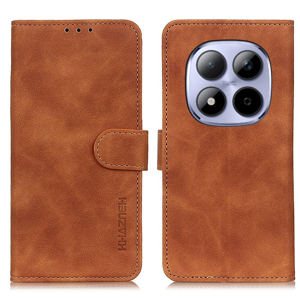 KHAZNEH Pro Xiaomi Poco M8 Pro 5G/Redmi Note 15 Pro+ 5G (Globální) Pouzdro PU kůže Retro textura Kryt na telefon