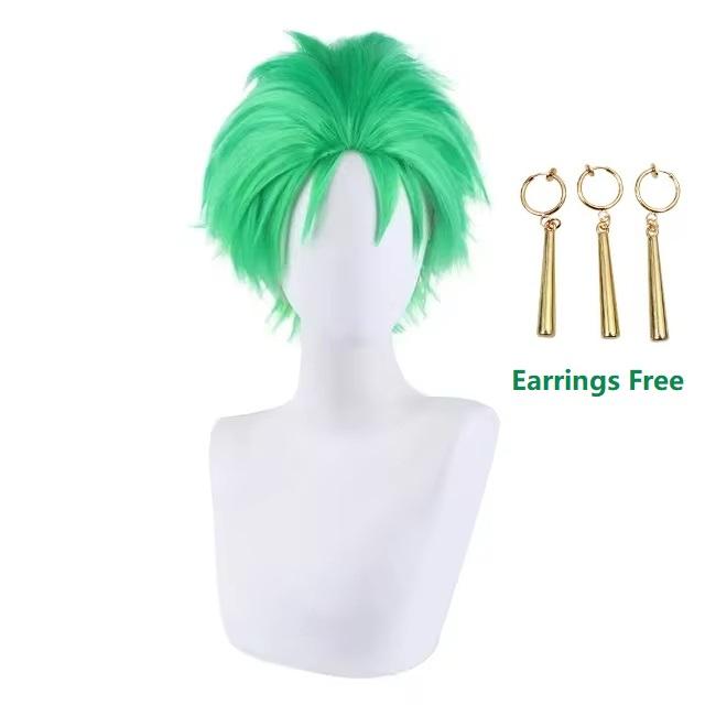 

Anime Figures Roronoa Zoro Cosplay Costume Uniform Green Coat Pants Head Scarf Roronoa Zoro Wig Earrings Halloween Men Clothes S&ONE PIECE