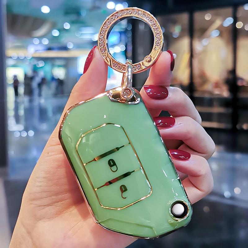 Fashion TPU Remote Car Key Case Cover Shell Fob Protector For Jeep Wrangler JL JK JLU XD 2018-2022 Holder Keychain Accessories
