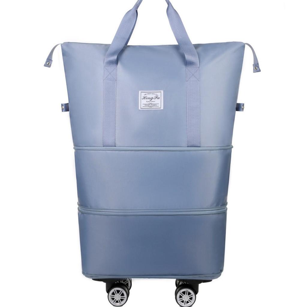 Universal Expandable Double-Layer Travel Bag: Carry-on, Shoulder, Handheld Sports & Yoga Bag with Wheels