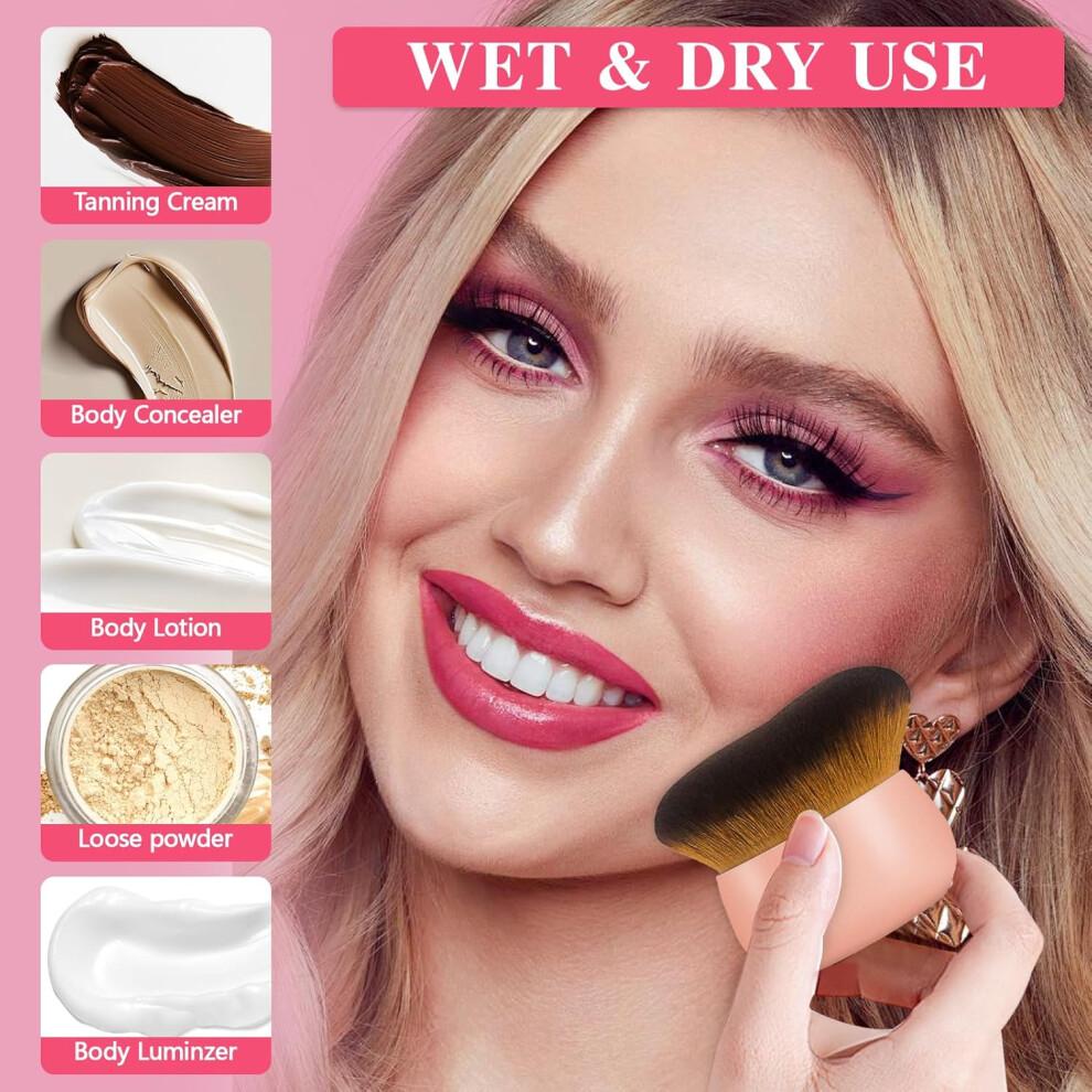 Self Tanner Brush 75mm Oversized Kabuki with Density Soft Bristles for Wet or Dry Tanning