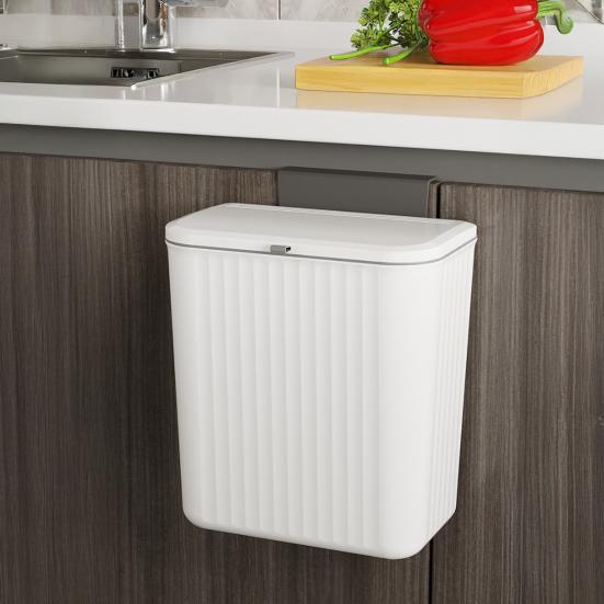 Yousheng Kitchen Compost Bin 2.1 Gallon /3.2 Gallon Wall Mounted Trash Can with Lid Waste Basket Bin Bathroom Garbage Bin for Kitchen Countertop