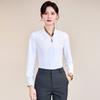 Women's White Long-Sleeve Professional Blouse
