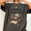 Spooky Book Club Comfort Colors Shirt, Skull Reading Shirt, Halloween Skull Book Lover Tee, Witchy Fall T-Shirt, Dark Academia Tee